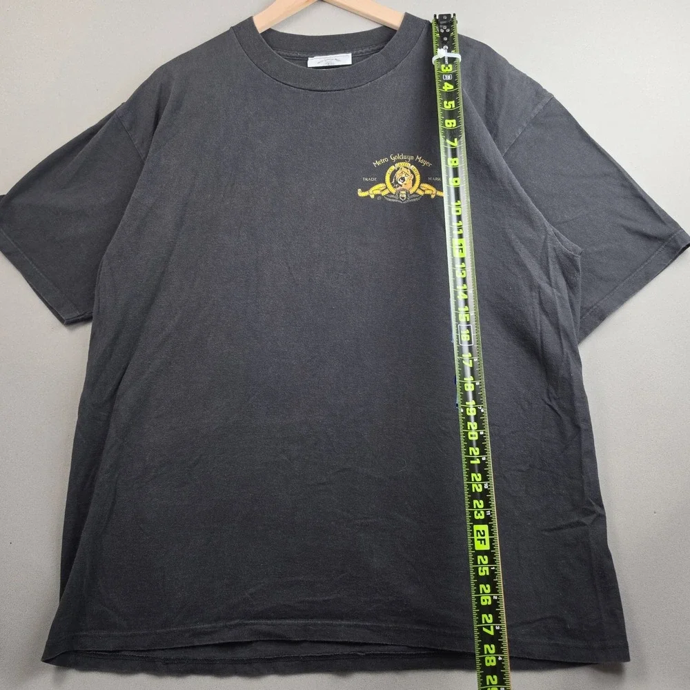 MGM Metro Goldwyn Mayer Vintage Movie Studio Promo Men's XL Black Faded Lion Tee